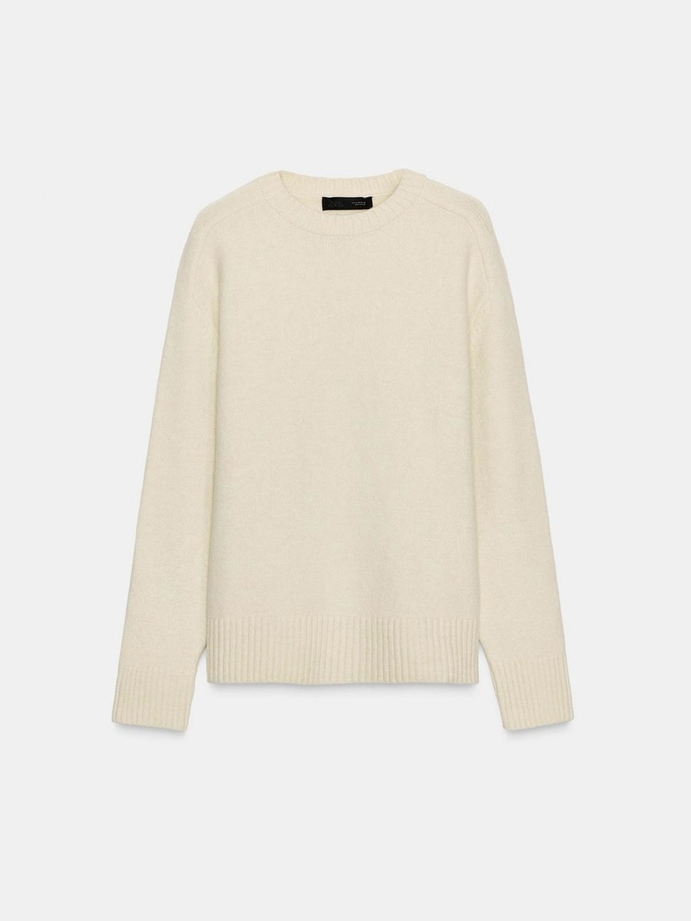 ZARA NWT Classic Crewneck Women's Sweater — Cream